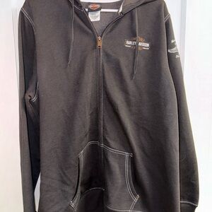 Harley-Davidson Black Zip-Up Men's Sweater